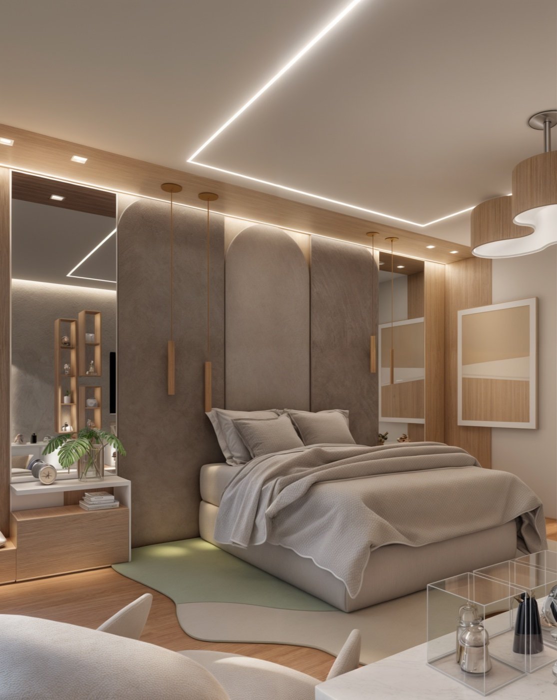 Vista alternativa da suíte com cama king