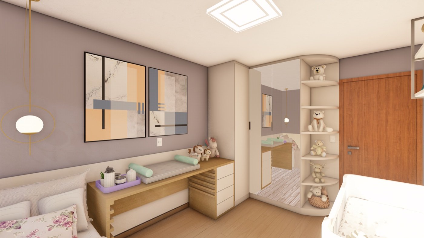 Dormitório infantil com decoração delicada
